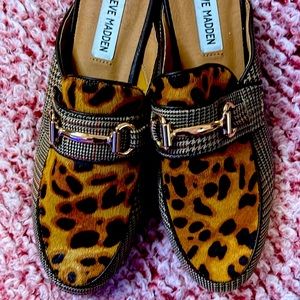 Animal Print with Plaid Slip on shoes Steve Madden only wore 2x.  Size 8